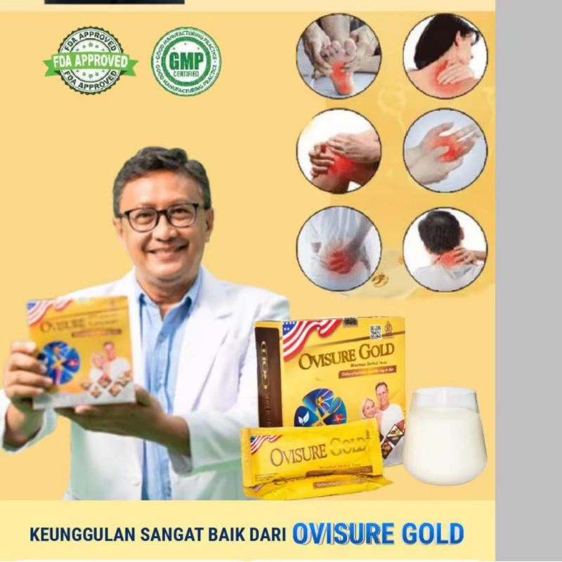 

ovisure gold milk susu vitamin tulang dan sendi nyeri otot keram kebas atasi asam urat nyeri tulang
