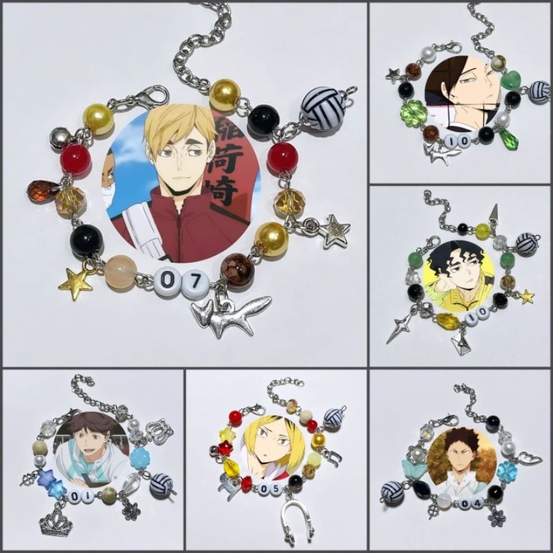 HAIKYUU BRACELET/ Gelang karakter / bola voli / anime / Gelang haikyuu /hinatashoyo / Gelang couple 