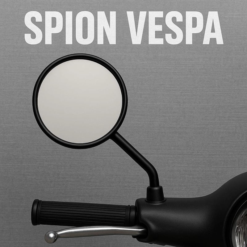 CUCI GUDANG Spion Variasi Bulat Retro Classis Tangkai Pendek Warna Hitam Scoopy Fino Beat Mio
