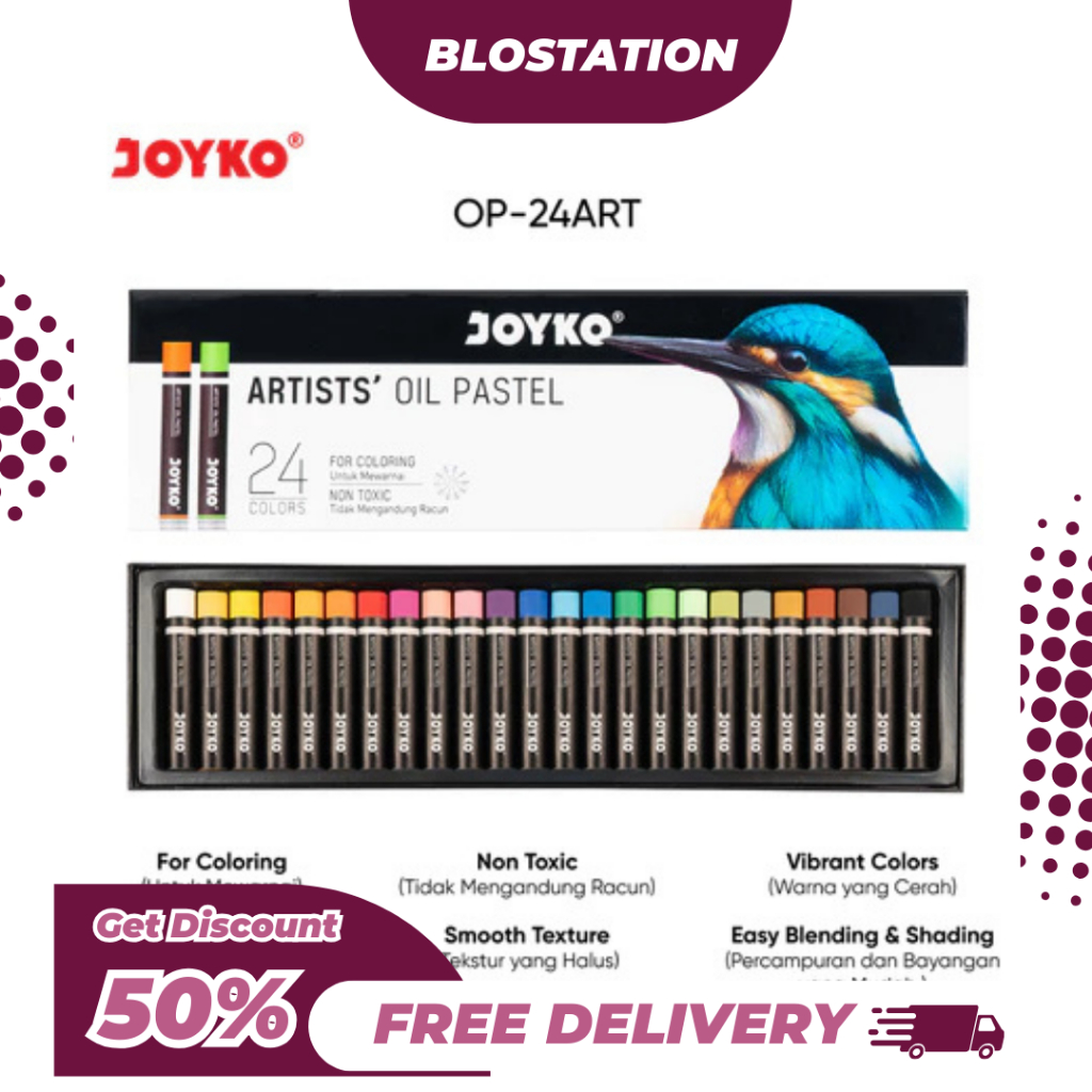 

BT.ID Joyko Crayon Artists Oil Pastel OP-24ART Krayon Minyak 24 Warna