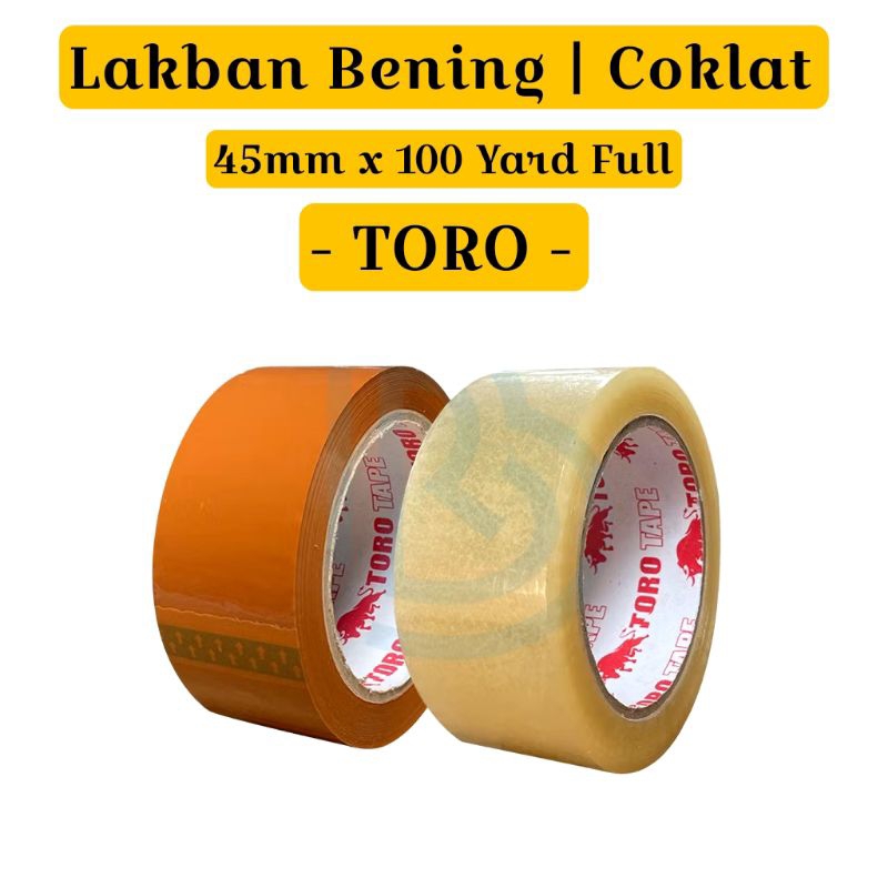 

LAKBAN Bening / Coklat Satuan 45 mm x 100 Yard Full - TORO