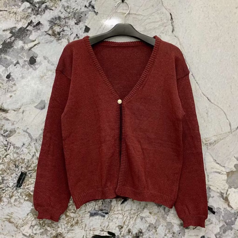 MANJA CROP CARDIGAN RAJUT ATASAN WANITA TEBAL