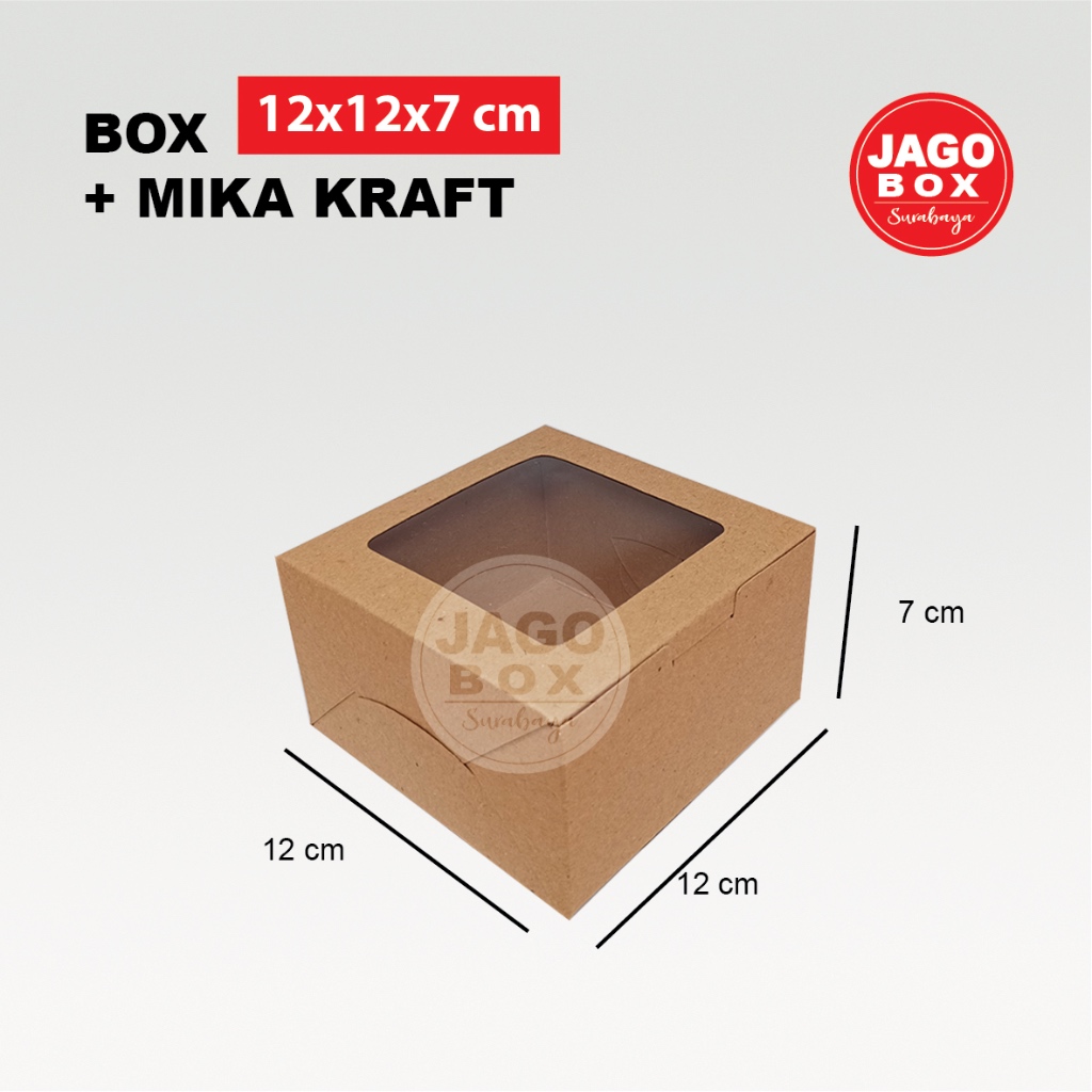 

BOX KOTAK DOS KUE SNACK DESSERT SOUVENIR 12 x 12 x 7cm + MIKA KRAFT