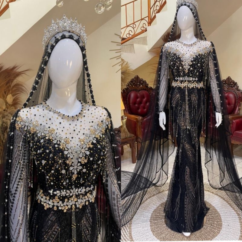 dress pengantin mewah elegan // gaun pengantin slim // baju dress pengantin