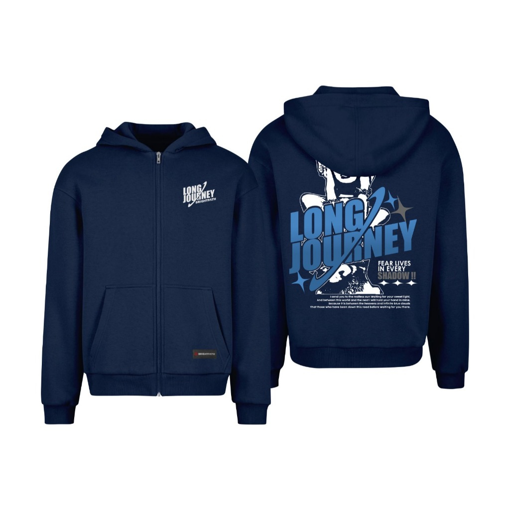 BRIGHTPATH - Hoodie Zipper Y2k Pria Wanita Sweater Unisex Shadow