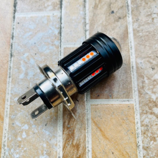 bohlam bolam lampu H4 LED 12 volt tiga warna KUNING PUTIH (biru) AC DC vespa excel