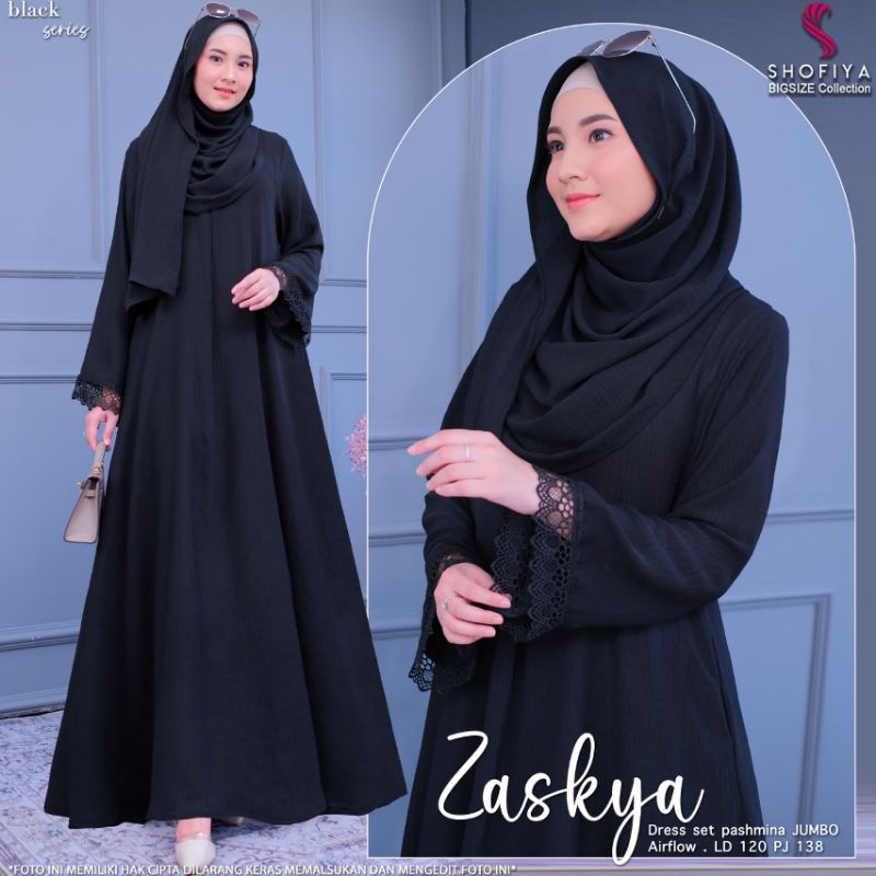 (NEW) GAMIS DRESS + PASMINA ZASKYA BY SHOFIYA // WANITA FASHION MUSLIM //ZSALSA - LUNA DRESS BY ALIL