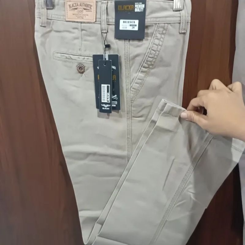 CELANA KATUN CANVAS PANJANG PRIA REGULERFIT MEREK BLACXA STANDAR CARDINAL BAHAN TEBAL NONSTREAT
