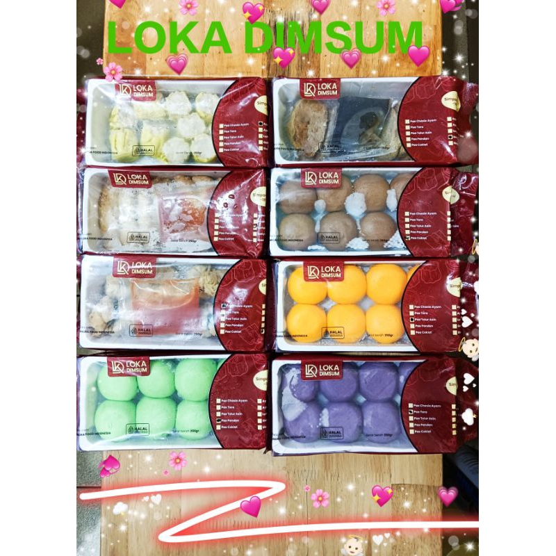 

LOKA DIMSUM PAO COKELAT/PANDAN/TELUR ASIN/LUMPIA KULIT TAHU/EKADO/GOHYONG/TARO/Siomay ayam 250gr
