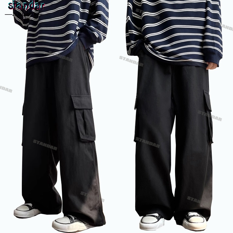 55LARIS MANIS celana cargo cowok celana cargo panjang pria baggy pants jumbo celana kargo korean sty