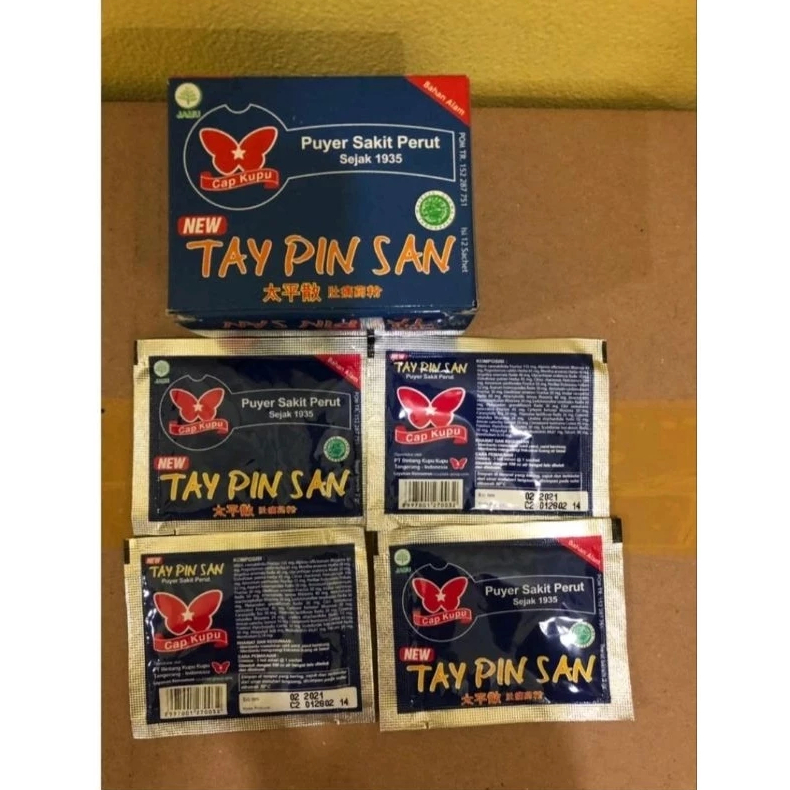 TAYPINSAN TAY PIN SAN KUPU-KUPU PUYER SAKIT PERUT ( ECERAN PER SACHET) OBAT SAKIT PERUT