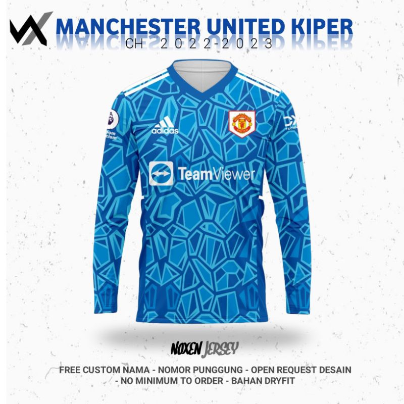 Jersey bola MANCHESTER UNITED kiper 2022-2023 | FREE CUSTOM NAMA - NOMOR PUNGGUNG - OPEN REQUEST DES