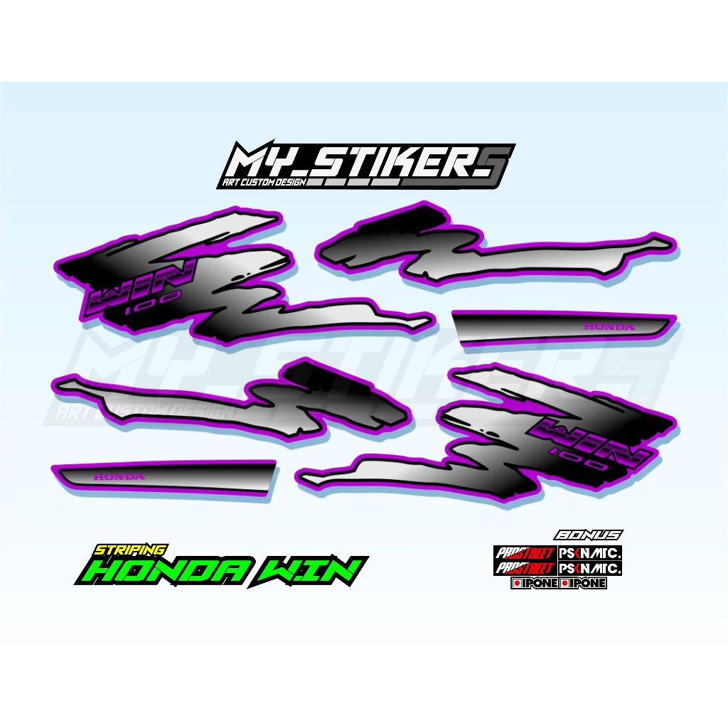 Striping Honda Win 100 Original Variasi Japan Jepang Custom Racing 1984 2002 2003 2004 2005 FDR Simp