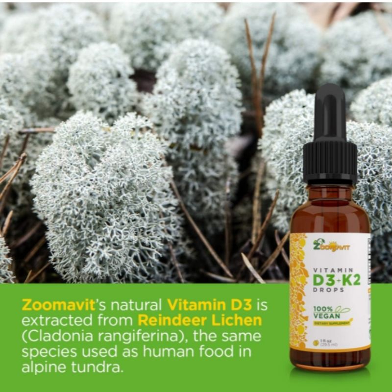 Vegan Liquid Drops Vitamin D3 K2 (MK7) - 100% Vitamin D Cair Berbasis Tanaman yang Diperkaya dengan 