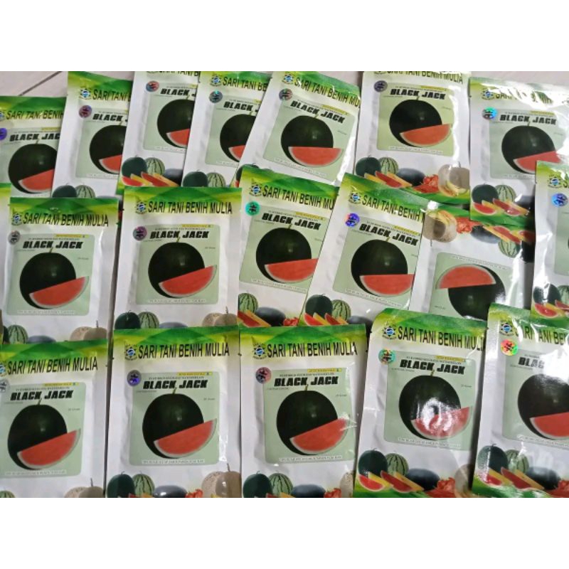 Benih Semangka Non Biji Black Jack F1 (Cocok Ditanam di Dataran Rendah Sampai Menengah) Super Bangko