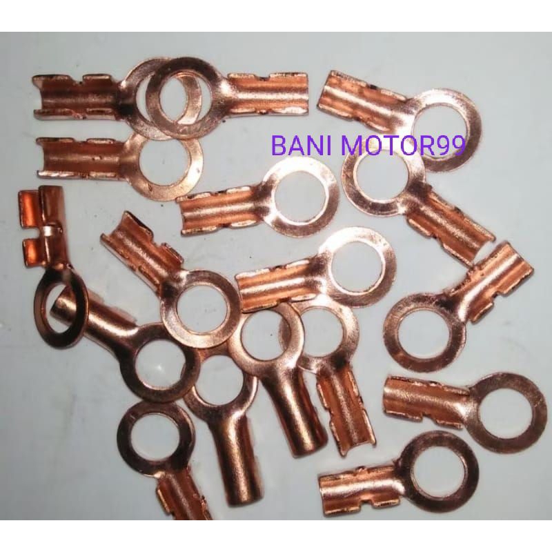 Skun aki bulat lobang m8 atau baut 12 an asli tembaga