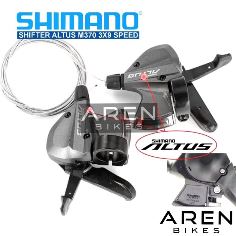 SHIFTER 3 x 9 SPEED SHIMANO ALTUS M370 KANAN KIRI OPERAN PINDAHAN PEMINDAH GIGI RD REAR DERAILLEUR S