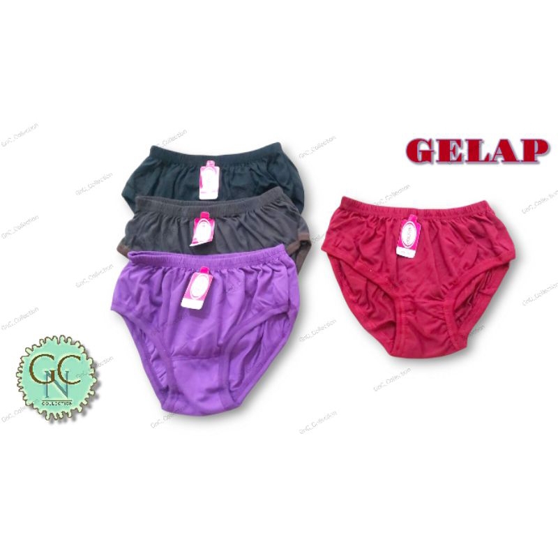 HALONA POLOS - Celana Dalam / CD Wanita HALONA GELAP JUMBO UK L, XL, XXL (3L), XXXL (4L), XXXXL (5) 