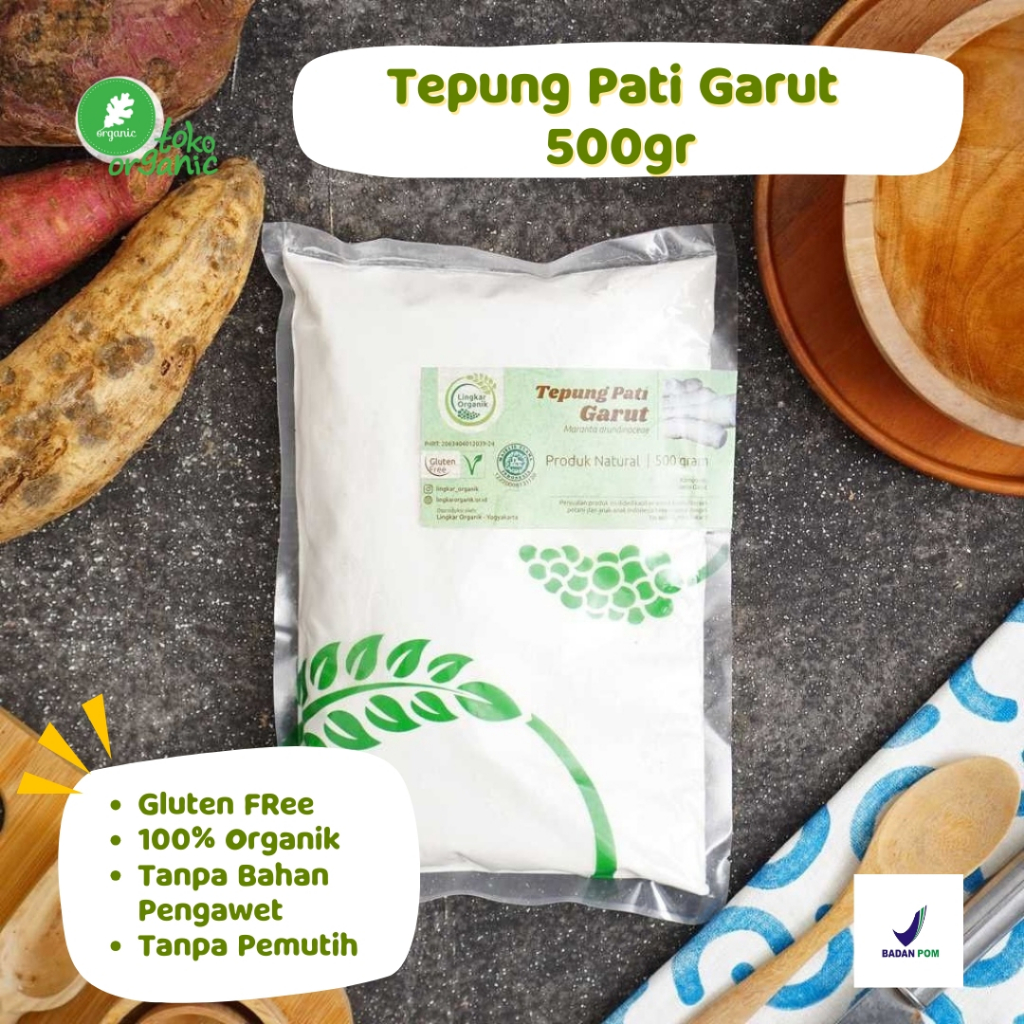 

Lingkar Organik Tepung Pati Garut (500gr) | Tepung Pati Garut Organik, Bebas Gluten, Pengganti Terigu, Tinggi Serat dan Lebih Sehat