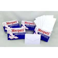 

AMPLOP POLOS PUTIH KECIL MERPATI 110 X 70 MM / 1 BOX ISI 100 PCS