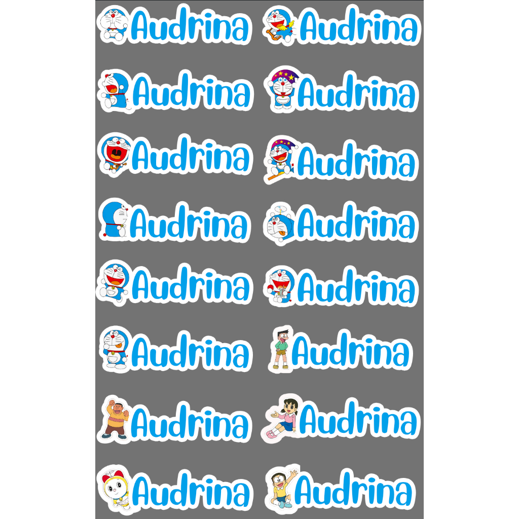 

STICKER LABEL NAMA DORAEMON 2X8CM