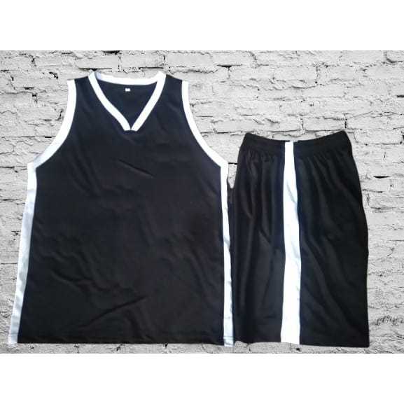 JERSEY BASKET POLOS/SINGLET BASKET/SETELAN BAJU BASKET/JERSEY TRAINING BASKET POLOS/HITAM