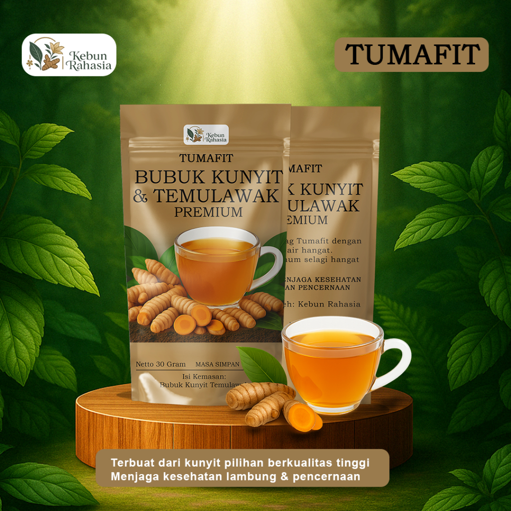 

TUMAFIT Kebun Rahasia - 1 Pouch 30 gram | Low Sugar | Minuman Herbal Tradisional Asam Lambung/Maag/Gerd | Ekstrak Kunyit Temulawak Original