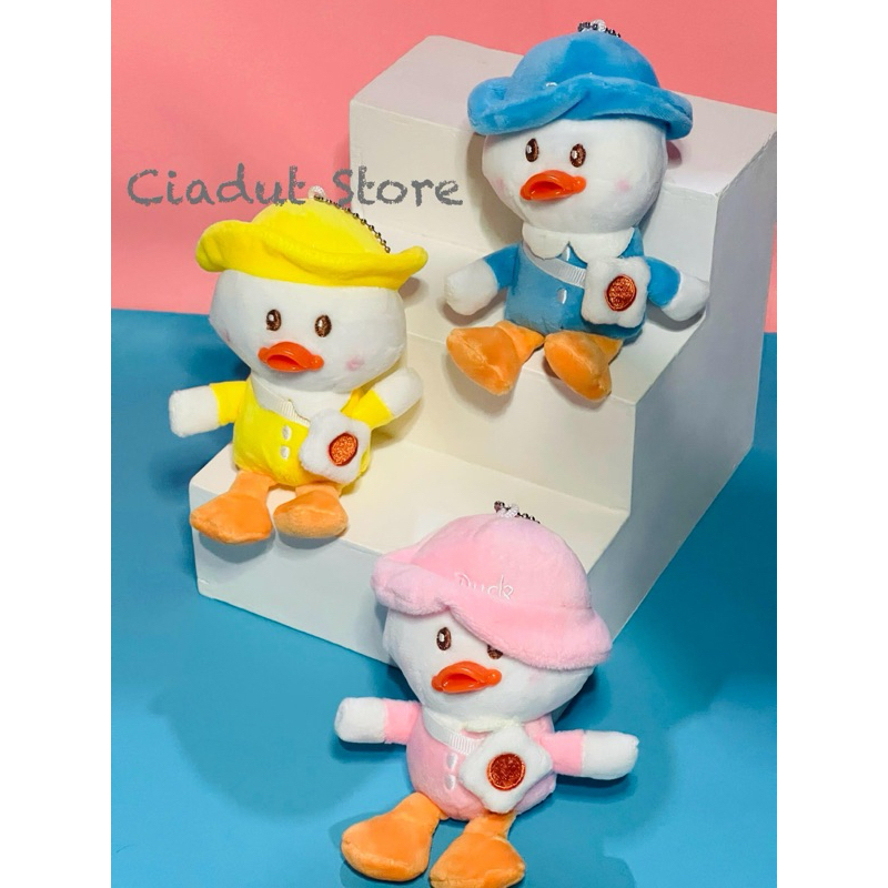 GANTUNGAN KUNCI BONEKA BEBEK TOPI LUCU