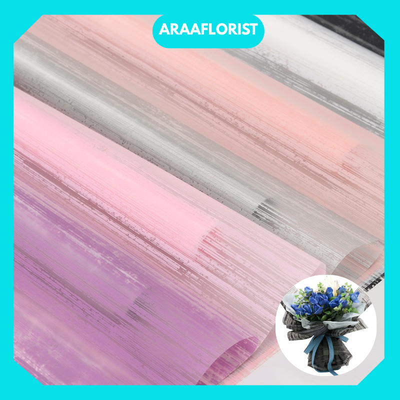 

KB110 Flower Wrapping Paper Cellophane Bouquet Florist Kertas Buket Stripe