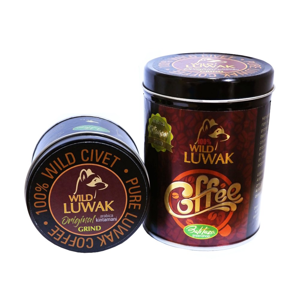 

Balitaza Pure Wild Luwak Coffee Grind Arabica Kintamani 100gr - Bean /can - Kopi Luwak Liar