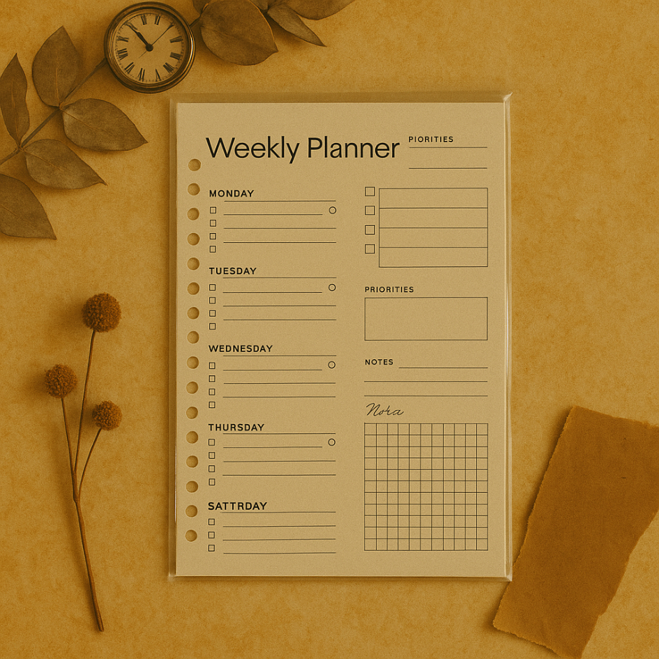 

Best Seller! Loose Leaf A5 Planner Bookpaper – Daily Weekly Habit Tracker To Do | 10 Lembar 20 Ring