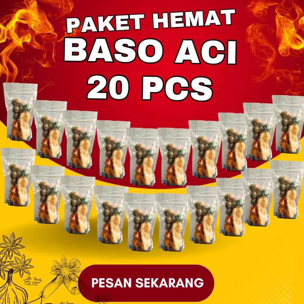 

Baso Aci instan paket 20 pcs / Baso aci paket reseler