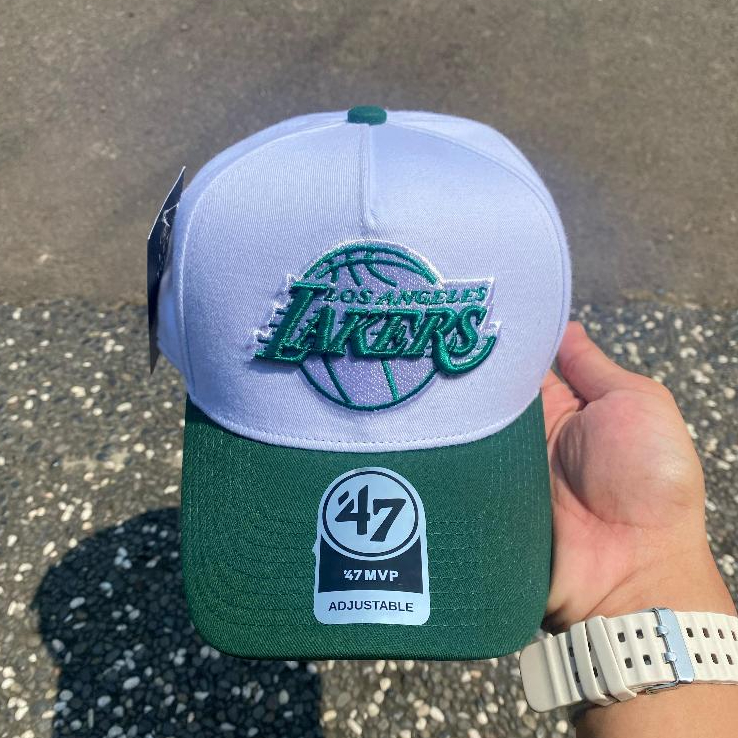 Topi Import Basseball Fashion Logo Bordir LAKERS Warna Putih v Hijau  (47 brand) Pria Wanita Unisex 