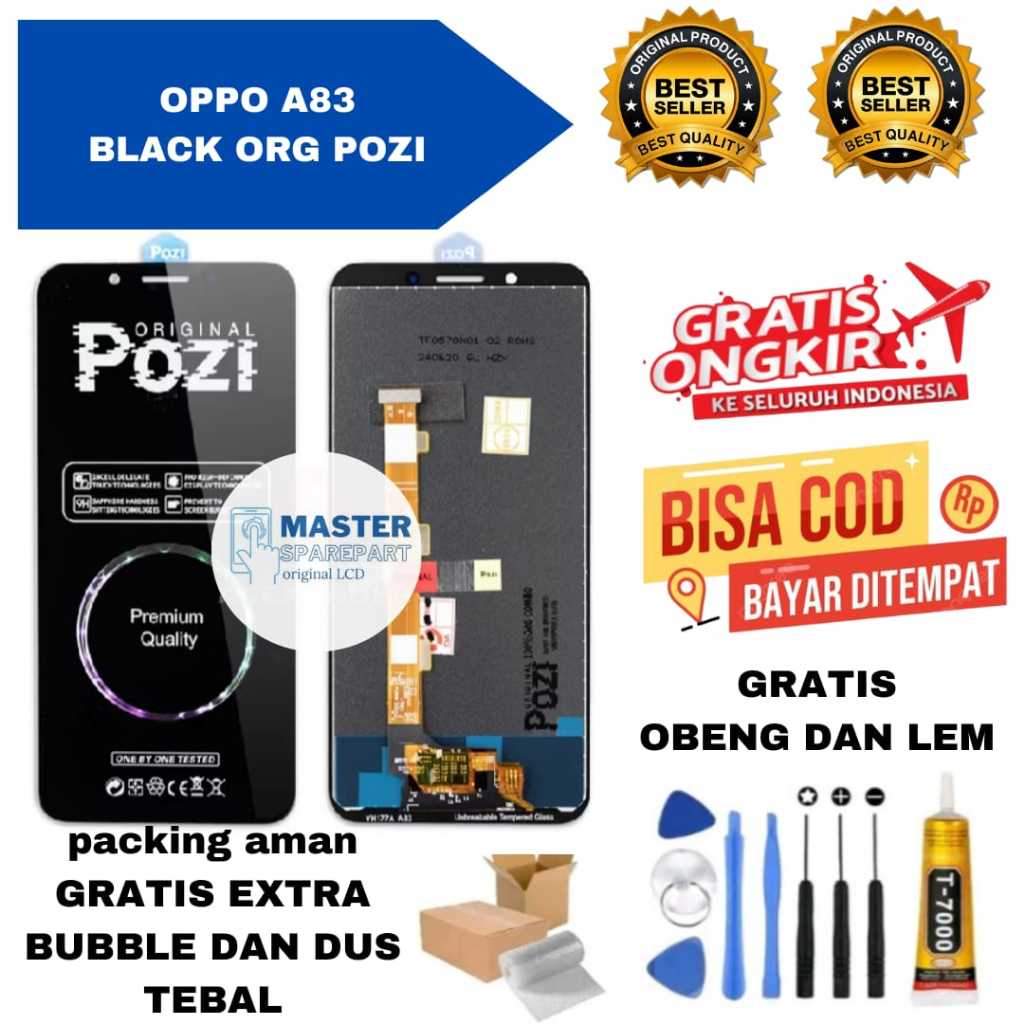 Lcd Touchscreen OPPO A83 ( BLACK ) Original Gratis Lem + Obeng / Original Pozi