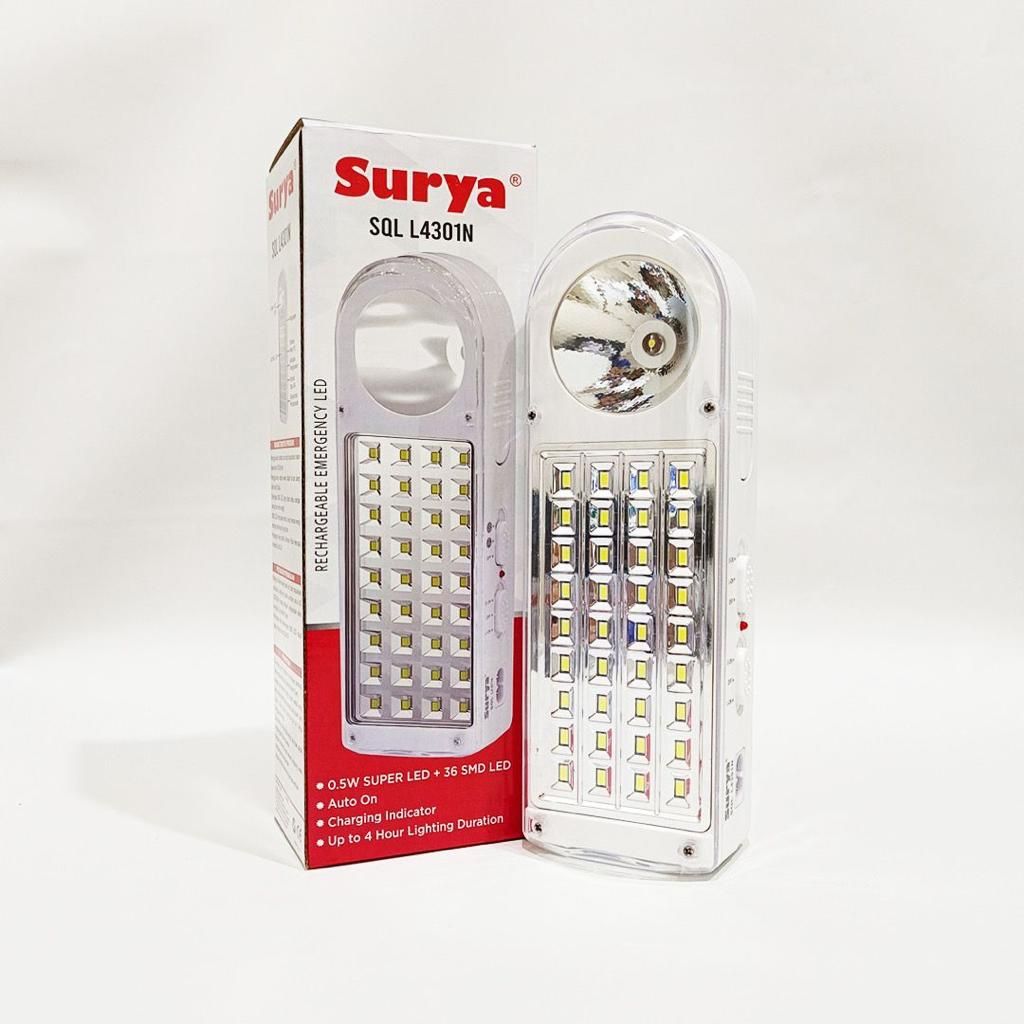 SURYA SENTER SUPER LED LAMPU EMERGENCY 36 SMD LED SQL L4301N  / L 4301 N 2000mAh