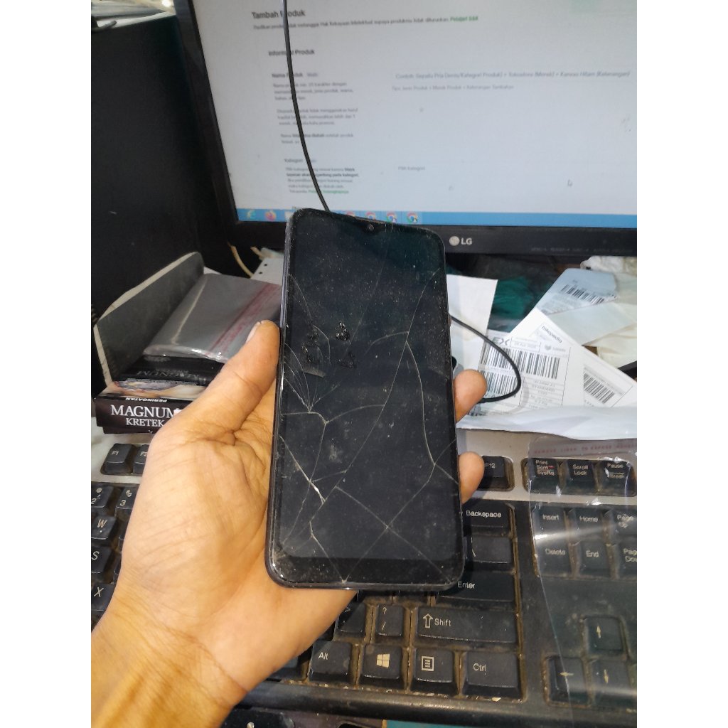 evercoss m6a mesin normal lcd & layar sentuh pecah