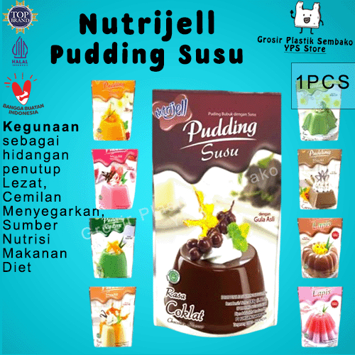 

Puding Susu NUTRIJELL Pudding Rasa Coklat, Mangga, Melon