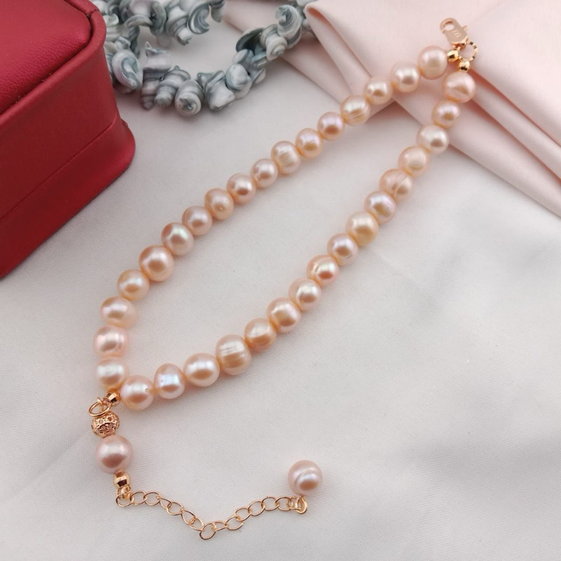 GELANG TASBIH MUTIARA AIR TAWAR ASLI LOMBOK 33 BUTIR BERSERTIFIKAT