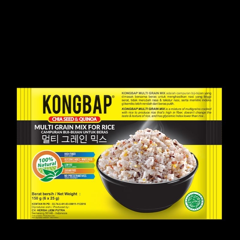 

Kongbap Nasi Rendah Gula Multi Grain mix for rice / Chia seed / shirataki