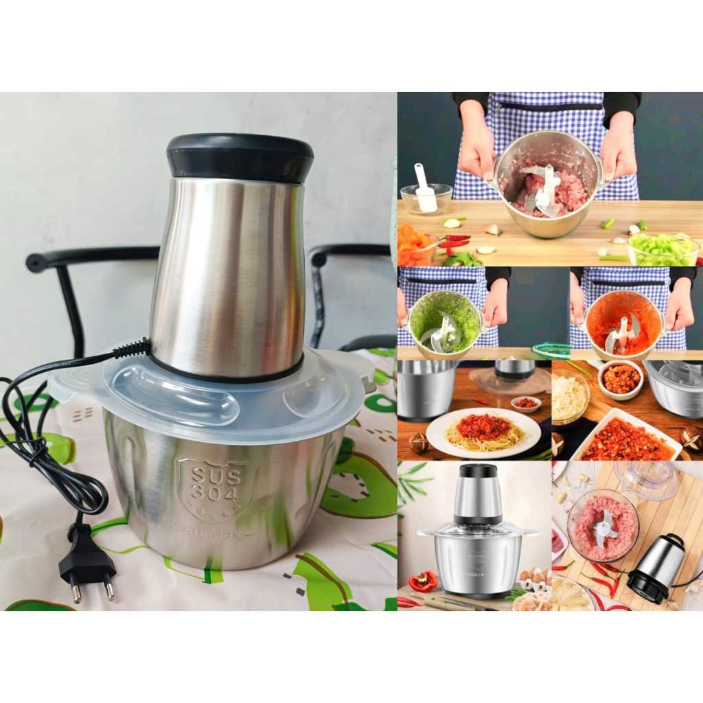BLENDER CHOPPER DAGING STAINLESS 2 LITER
