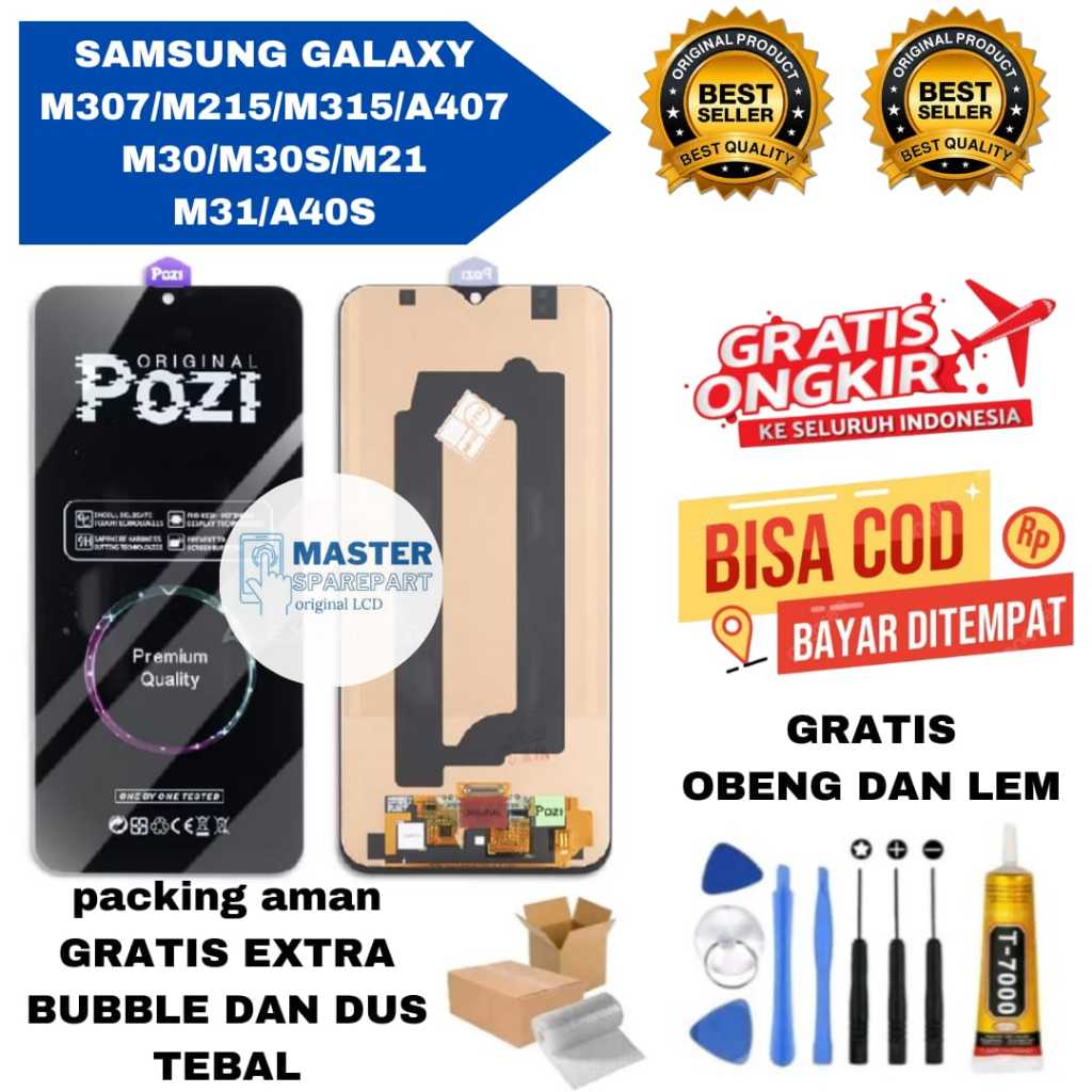 Lcd Touchscreen SAMSUNG GALAXY M307 / M215 / M315 / A407 / M30 / M30S / M21 / M31 / A40S Original Gr