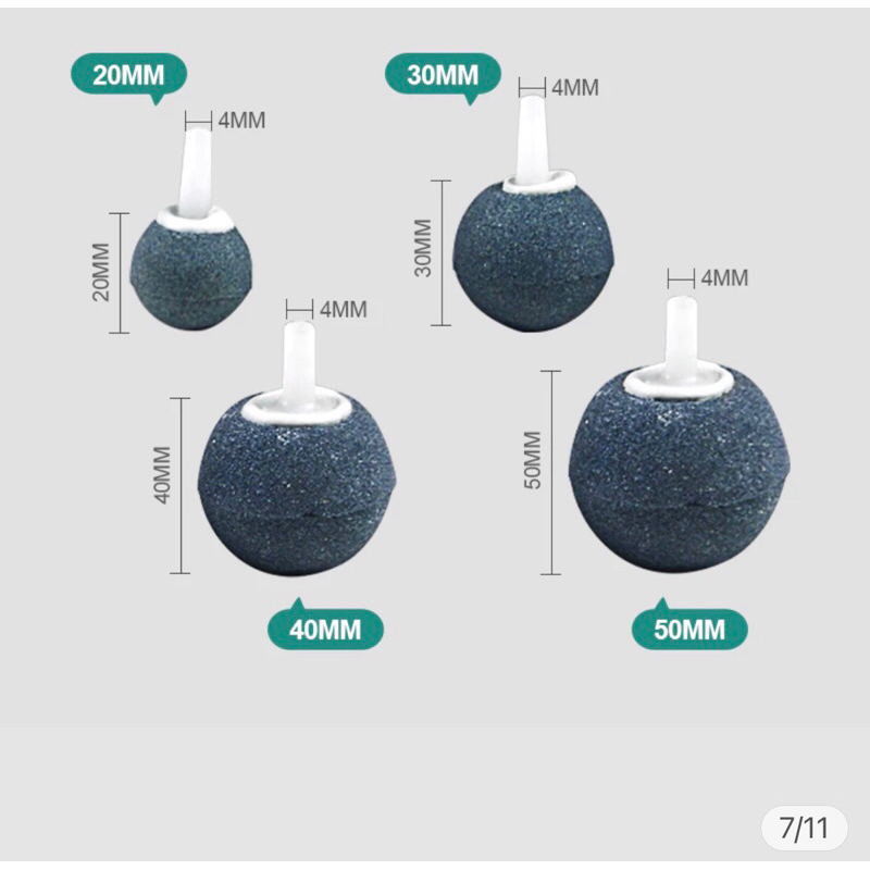Air Stone Bola Bakso Batu Aerasi Bulat Air Stone Gelembung Udara Oksigen Aerator Ikan Aquarium