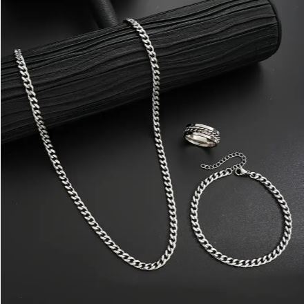 Kalung Dan Gelang Gratis Cincin Spinder Rantai Titanium