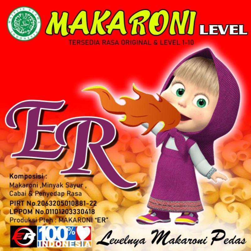 Makaroni Level Pedas ER Marsha Rasa Original & Level 1 - 10 isi 24 pcs