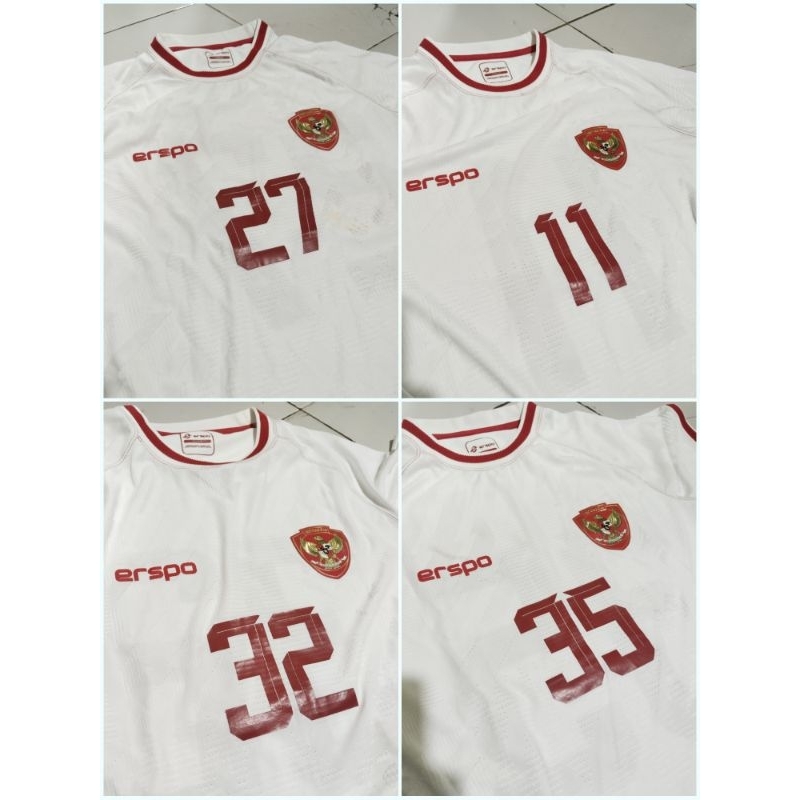 Erspo Jersey Match Worn / Player Worn / Match Prepared Timnas Indonesia Home 1 Set Jersey + Celana