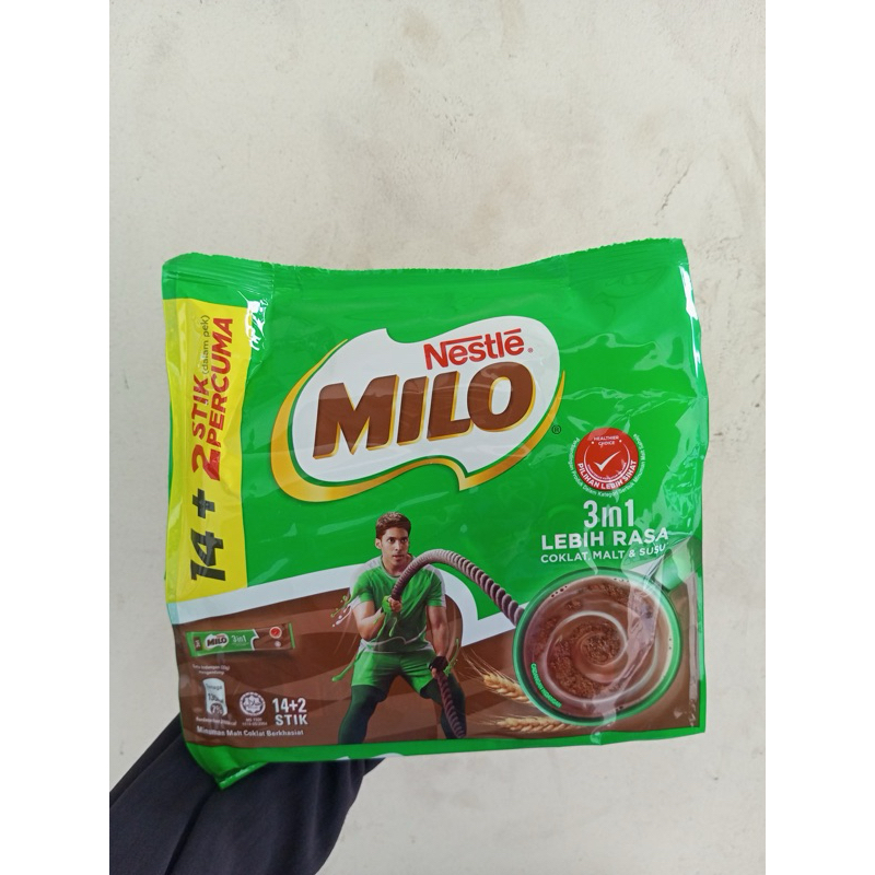 

milo 3in1 isi 16 sachet asli