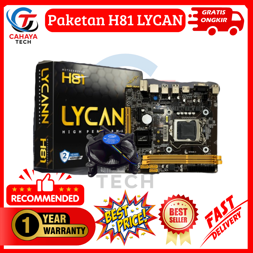 Paketan MOBO LYCANN H81 NVME + PRO Intel I7-4770 + Fan Cooling