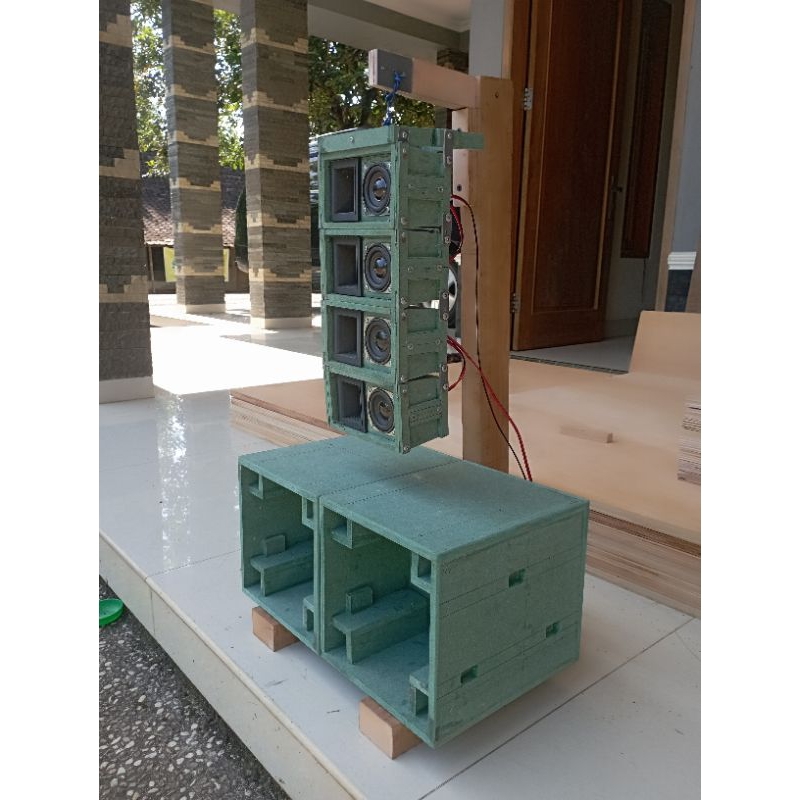 Miniatur Sound System Fullset | Line Array Gantung 2 Inch + Sub Planar 4 Inch Premium