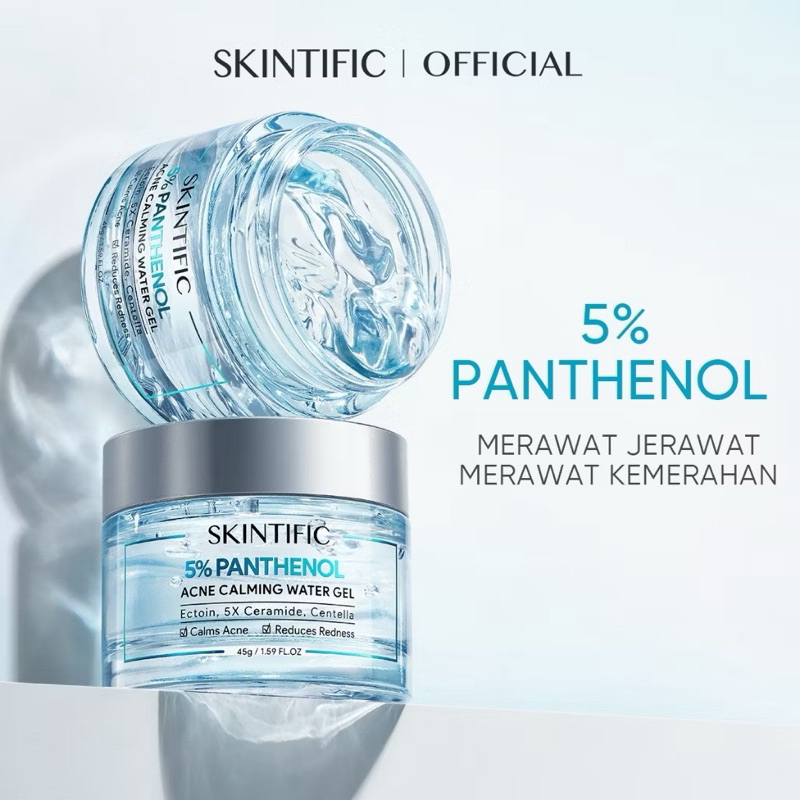 SKINTIFIC - Acne Calming Water Gel 45g | Exfoliating Perawatan Wajah Calming untuk Melembabkan White