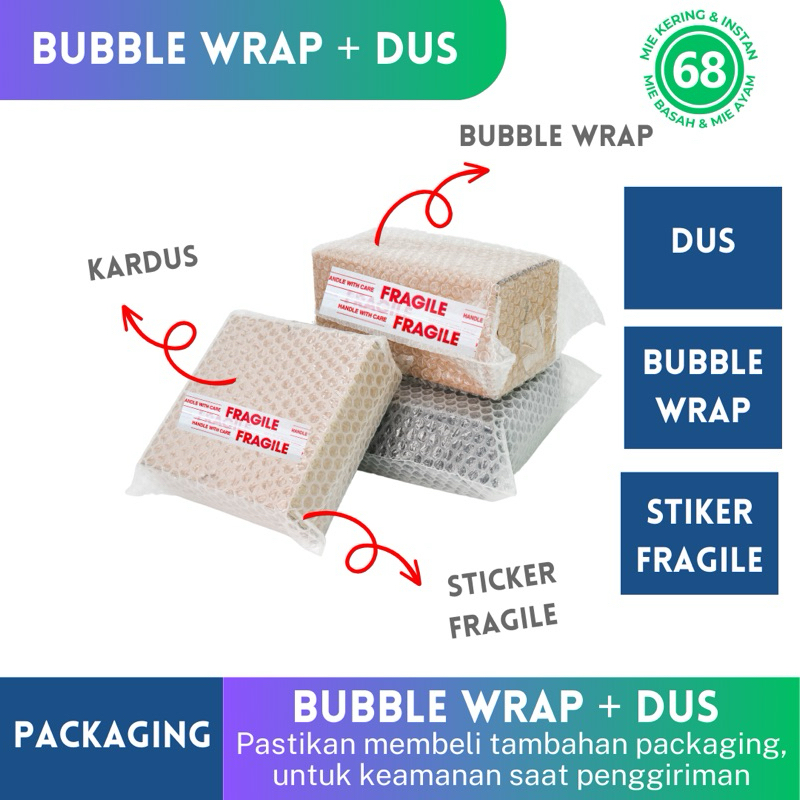 

pakcing tambahan berbayar packaging harap dipesan bubble wrap fragile dus